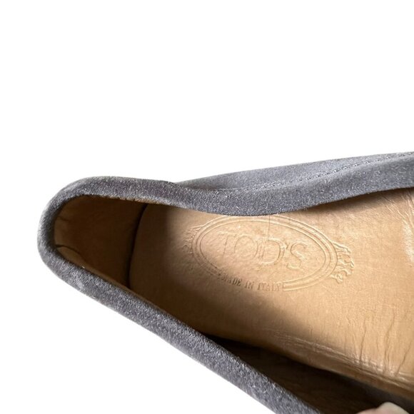 Tod’s Gommino Suede Driver Loafers Gray Men’s Size 9.5 US 8 UK